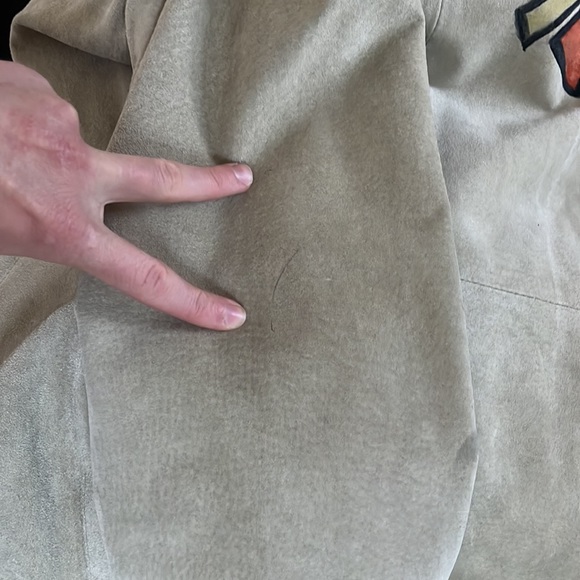 Vintage Hand Painted Fur Lined Trench Coat - Picture 9 of 10